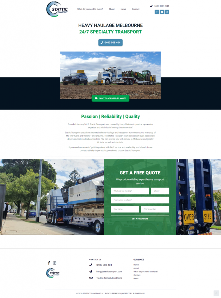 stattic transport website